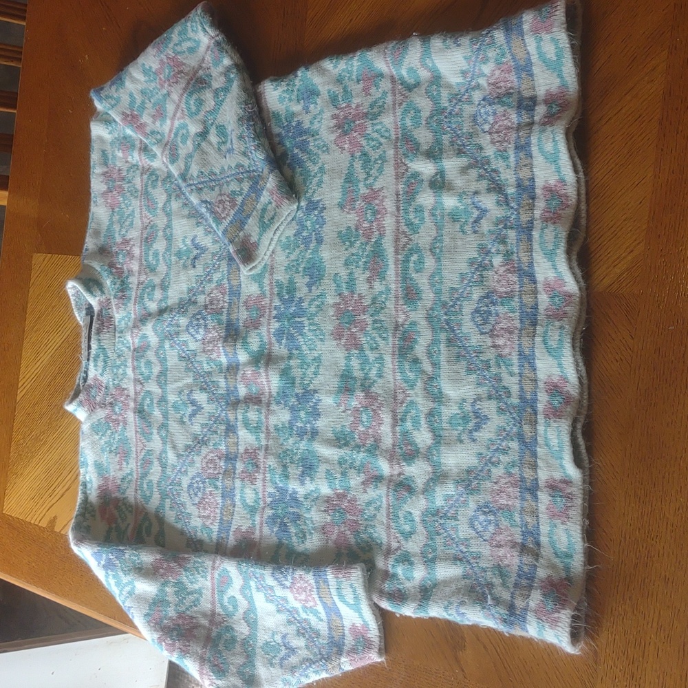 🎁BOGO🎁Vintage 80s 90s Pastel Multicolor Knit Sweater Dana Scott Size Large - Picture 5 of 8